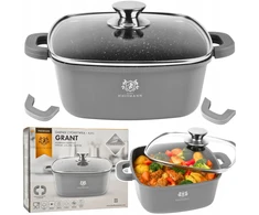 Karl Hausmann INDUKCINIS DUJINIS GRANITINIS PUODAS 4,4L 24cm SU DANDU MAŽAS PUODAS PILKAS