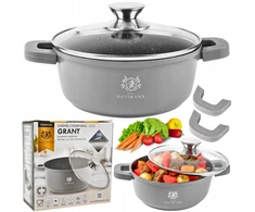 Karl Hausmann INDUKCINIS DUJINIS GRANITINIS PUODAS 2,3L 20cm SU DANGIU MAŽAS PUODAS PILKAS