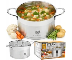Karl Hausmann INDUKCINIS PUODAS DUJINIS PLIENAS 18/10 2,6L 18cm INDUKCINIAI PUODAI SU DANGIU