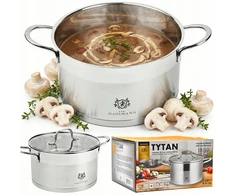 Karl Hausmann INDUKCINIS PUODAS DUJINIS PLIENAS 18/10 3.6L 20CM SU DANČIU INDUKCINIAI PUODAI