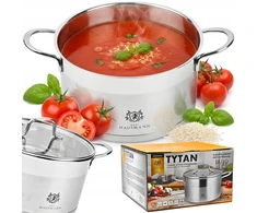 Karl Hausmann INDUKCINIS PUODAS DUJINIS PLIENAS 18/10 1,9L 16cm INDUKCINIAI PUODAI SU DANGIU