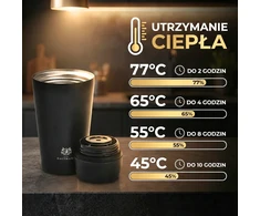 Karl Hausmann TERMINIS PUODĖLIS Termosas KARŠTI GĖRIMAI 400ml 12H-24H KAVOS ARBATA NENEKANČI