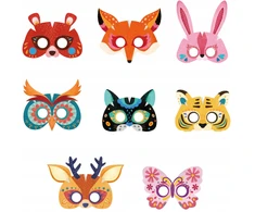 Karnavalinė kaukė - Popierinė kaukė SET OF 8 Mideer Masks Vakarėlis miške