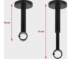 Karnizo laikiklis NOVA, įsukamas į lubas, viengubas, juodos sp., H10-15 cm, Ø19 mm, 1 vnt.