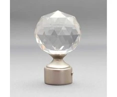 Karnizo užbaigimas CRYSTAL, metalinis, šv. matinio sidabro sp., Ø 16 mm, 2 vnt.
