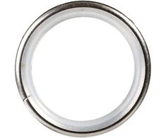 Karnizo žiedai su kabliukais MODERN, metaliniai, šv. matinės sidabro sp., Ø 19 mm, 10 vnt.