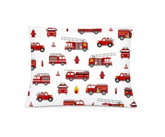 Karo COTTON HOME KIDS Cotton Pillowcase 50x60 cm, Baltas with Raudona Fire Trucks