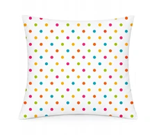 Karo Cotton Pillowcase 40x40 cm Baltas with Colorful Polka Dots - COTTON HOME KIDS
