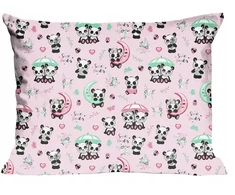 Karo Užvalkalas bawełniana 70x80 pandy różówa kolorowa Kids