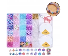 Karoliukai Purpuriniai amatų rinkinys MEGA Box 28 Cells DIY Jewelry 845vnt