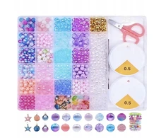 Karoliukai Purpuriniai amatų rinkinys MEGA Box 28 Cells DIY Jewelry 845vnt