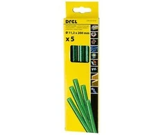 Drel Karštų klijų lazdelės 11,2 mm x 200 mm, su blizgučiais, žalios, 5 vnt.