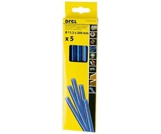 Drel Karštų klijų lazdelės 11,2 mm x 200 mm, su blizgučiais, mėlynos, 5vnt.