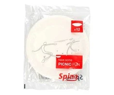 Kartoninės lėkštės Spino 22cm/12vnt. baltos