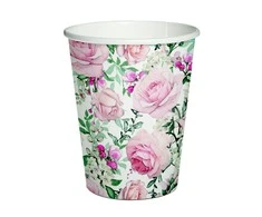 Kartoninės stiklinės Gorgeous Roses Paw 250ml/10vnt.