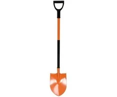 FLO Aštrus kastuvas, su profiliuotu kotu, ergonomiškas kastuvas, 130 cm ilgio kastuvas, plieno kastuvas