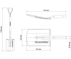 kastuvas tiesiu kraštu Tramontina 74cm medinis kotas