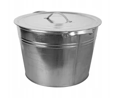 KATILAS, CINKUOTAS METALINIS PUODAS, 25L, Dangtis + Įdėklas