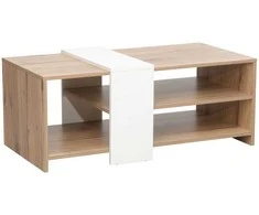 Home4You Kavos staliukas HANNES 100x53x41,5cm Rustic/Baltas melaminas