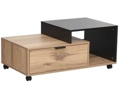Home4You Kavos staliukas HANNES 90x50xH40cm Rustic/Juodas melaminas