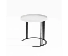 Fotelis Home4You Kavos staliukas KEIRA D50xH50cm Balta