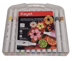 Kayet Akrilo Žymekliai 24 Vnt. Metalizuoti su Dvigubu Antgaliu