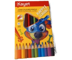 Kayet Jumbo storos spalvos pieštukinės kreidelės 12 vnt. vaikams nuo 2 m.