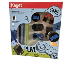 Kayet piešimo rinkinys "game Over" - trintukai, pieštukai, drožtukas