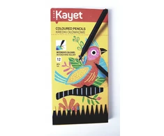 Kayet pieštukai: 12 vnt. juodi su spalvotais pieštukais