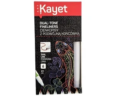 Kayet spalvinimo rašikliai su dvigubu galiuku, 6 vnt.