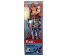 Kayet trinami rašikliai 3 vnt. su 3d gyvūnėliais, mokyklai