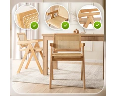 Kėdė Mebel Elite MADERA, medinė, ąžuolo spalvos, smėlio apmušalas
