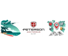 Podróżny, juoda plecak wykonany su poliestru, zawieszony na regulowanych szelkach - Peterson