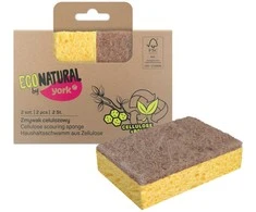 Kempinėlės su šiurkščia puse Cellulose York Eco Natural 10x7x2.5cm/2vnt.