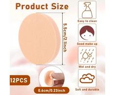 KEMPINĖS 12 Vnt. APVALIOSIOS KOSMETIKOS VEIDO MAKIAŽUI SOFT FLEXIBLE