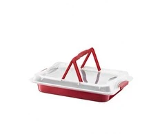 Kepimo forma 42x29x5 cm su plastikiniu dangčiu CHERRY (iki +230C) Ambition 83014