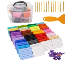 Kepimo plastilinas BEDEE 39 Vnt 25g Su įrankiais ir knyga vaikams