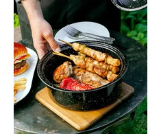 Keptuvė NAVA, apvalus puodas su dangčiu, BBQ GURU, 26 cm, 3L, emaliuotas