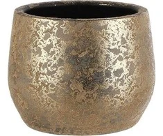 Lumarko Keraminis vazonas CLEMENTE, aukso spalvos, 19,5 x 15,5 cm