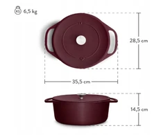 Ketaus puodas 6,5 l 33 cm Springlane Cocotte indukcinė orkaitė