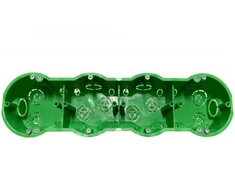 Keturvietė dėžutė į gipso kartoną Liregus, 283,4x73,3x46,5mm, 850 °C, IP20, žalios sp.