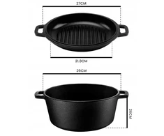 KETUS PUODAS SU dangteliu GRILTI 2IN1 GRIPTI GRILTI GAMYBA