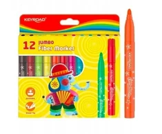 Keyroad Jumbo storio spalvoti žymekliai vaikams, 12 vnt.