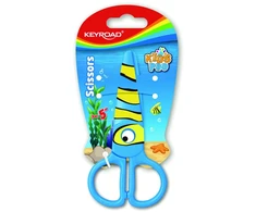 Keyroad Mokyklinės žirklės 12,2 cm saugios žuvies lizdinės plokštelės