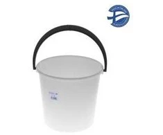 Bikuva.lt Kibiras, su plastikine rankena, 10 L, apskritas, balta sp.