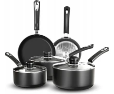 KICHLY 5 indukcinių puodų ir keptuvių rinkinys 20-28cm su dangčiais virtuvė
