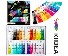 Derform Kidea akriliniai dažai, 24 spalvos, 6 ml