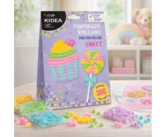 Kidea KŪRYBINIS POMPOMŲ LAZDŲ RINKINYS SWEET LOLLEY CUBBIN 300 POMPOMS