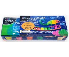 Kidea Plakatinių Dažų ir Plastelino Rinkinys (12 Spalvų)
