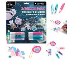 Kidea PLASTIKINIS RINKINYS VAIKAMS KŪRYBINGUMUI Magic švytinčių pakabukų rinkinys